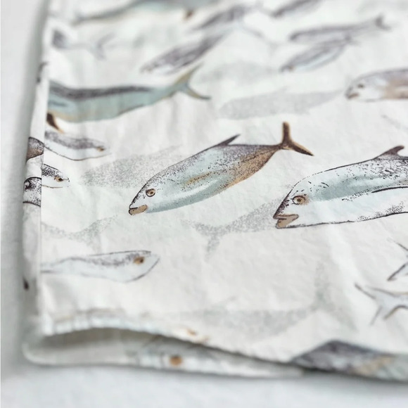 COLUMBIA Men’s White All Over Pattern Fish Print Short Sleeve Button Down Size L - Picture 5 of 12